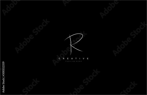 Abstract Initial R Letter Simply Brush Stroke Signature Logotype © idrdesign