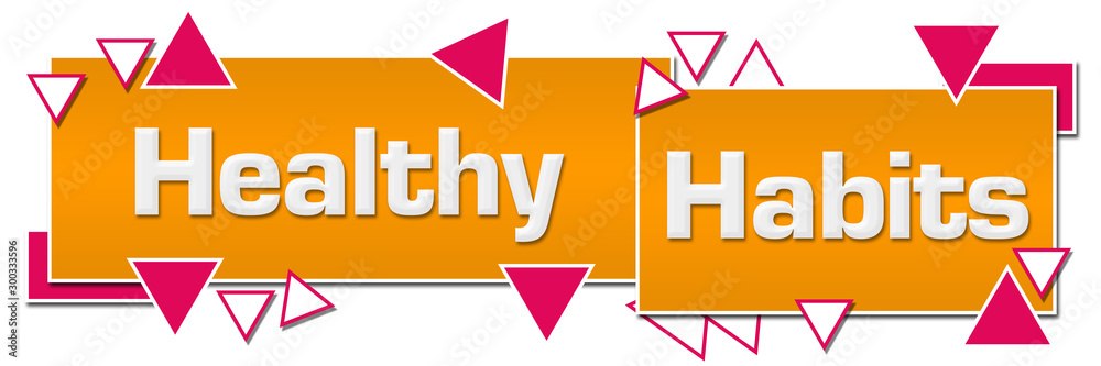 Healthy Habits Yellow Pink Horizontal Squares Triangles Healthy Habits Yellow Pink Horizontal Squares Triangles