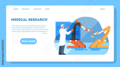 Vector illustration for idea of innovative healthcare and medical research.