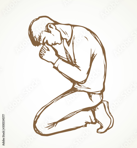 Vector image of the praying person