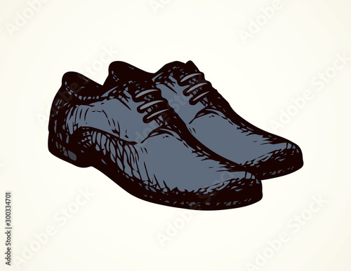 Male shoes. Vector drawing