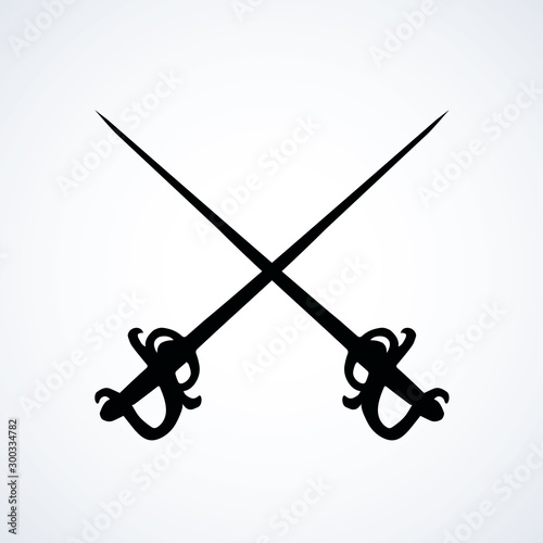 Old Epee. Vector drawing