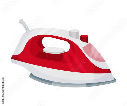 Red and white iron. Vector illustration on a white background.