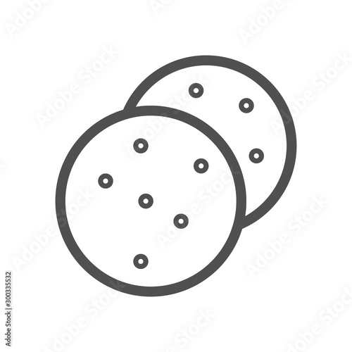 Sweet cookies line icon. Outline vector sign, linear style pictogram isolated on white. Symbol, logo illustration. Linear style icon. flat design element. Editable stroke. 48x48 Pixel Perfect.