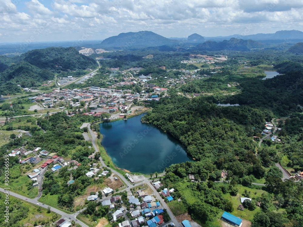 Kuching, Sarawak / Malaysia - October 27 2019: The Bau Town, landmarks, buildings, and surroundings