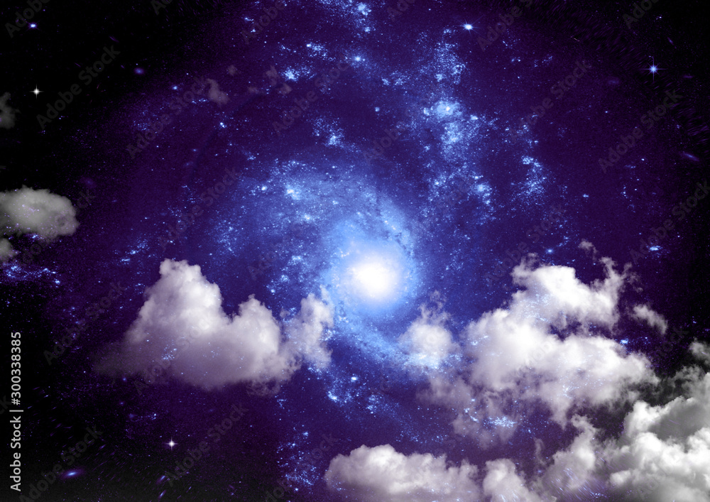 galaxy in a free space. 3D rendering