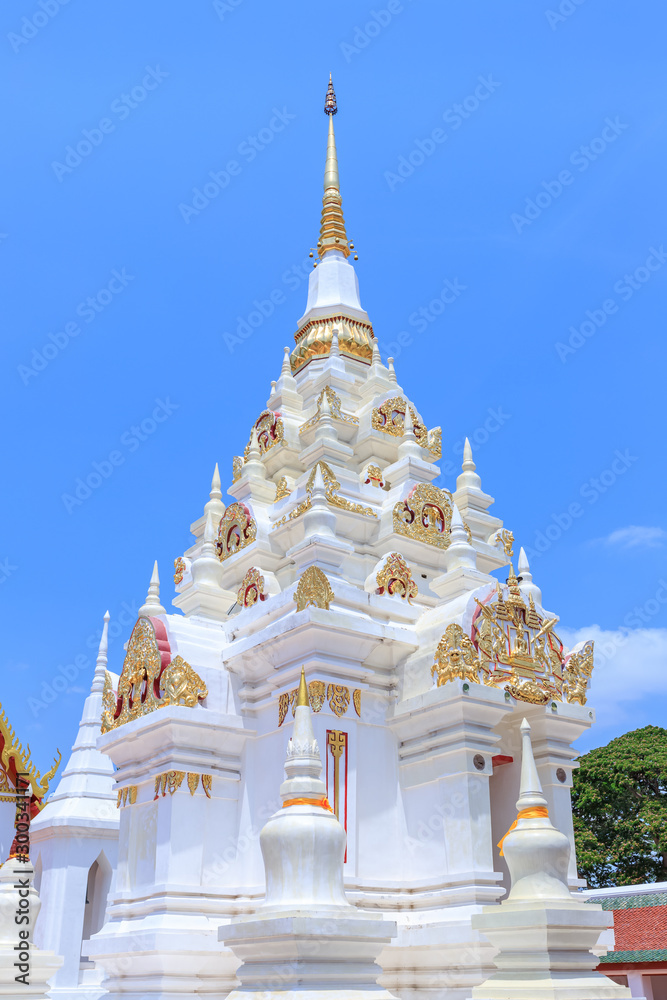 Buddha relic pagoda stupa at Wat Phra Borommathat Chaiya Worawihan, Surat Thani