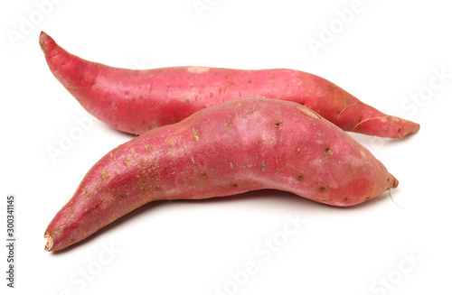 sweet potatoes on the white background