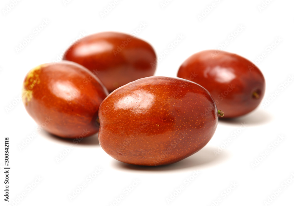 Fototapeta premium jujube or chinese date on white background