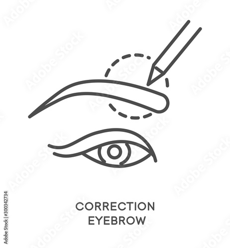 Eyebrow correction with brow line shaping treatment icon