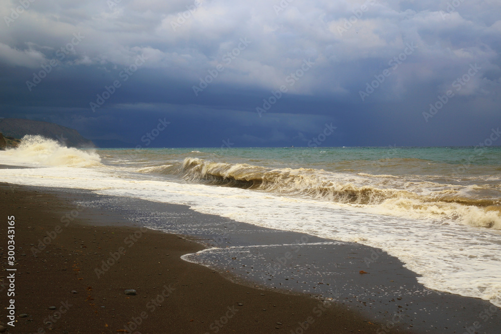 Beautiful sea landscape during a storm