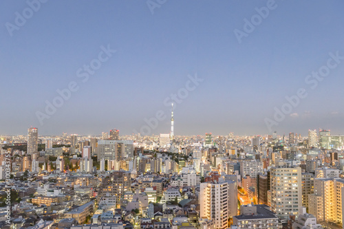 東京都文京区後楽園から見た東京の夜景