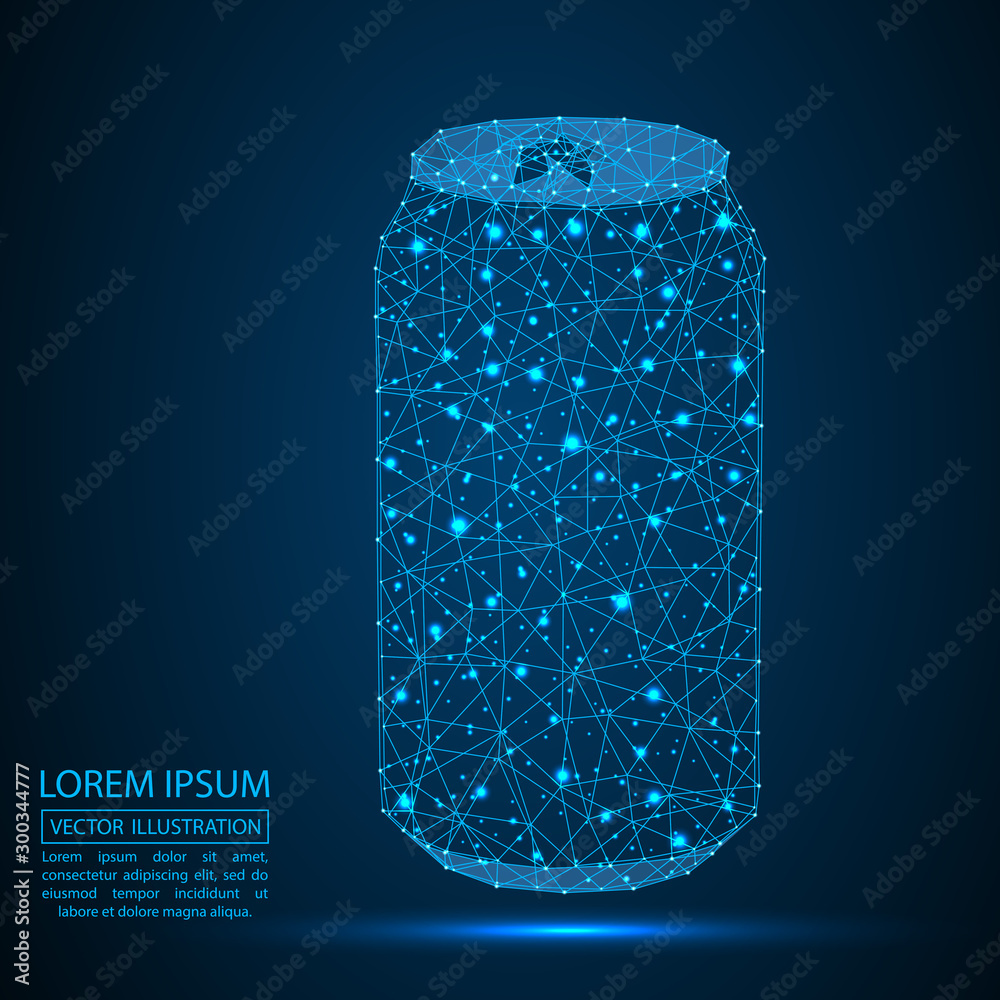Photo & Art Print Soda bottle consists of lines, points, polygons ...