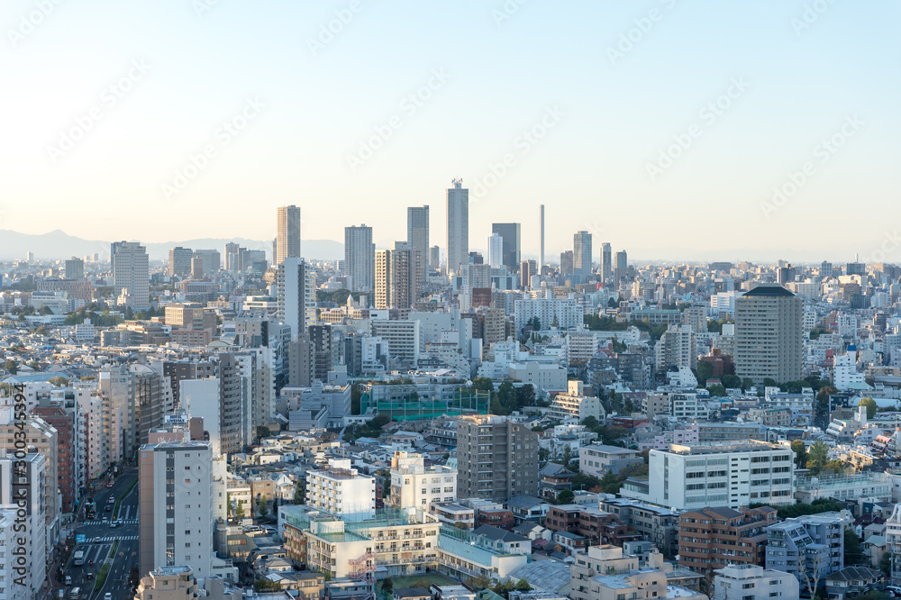 東京都文京区後楽園から見た東京の景色