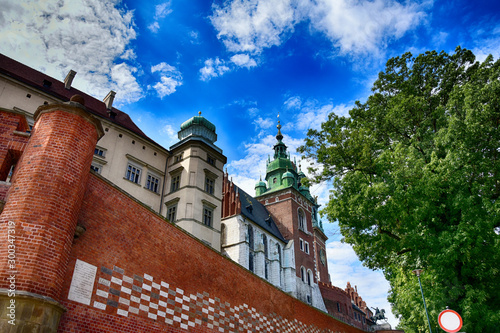  historic historical Polish city of Krakow on a beautiful sunny summer holiday day