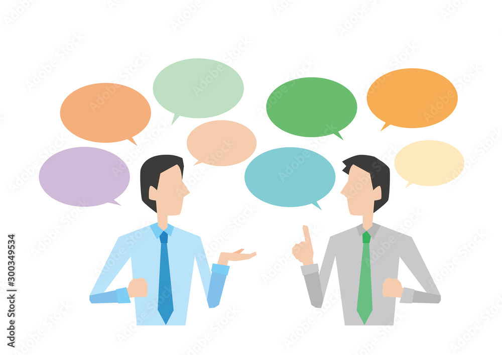 ディスカッションする会社員 ディスカッションする会社員