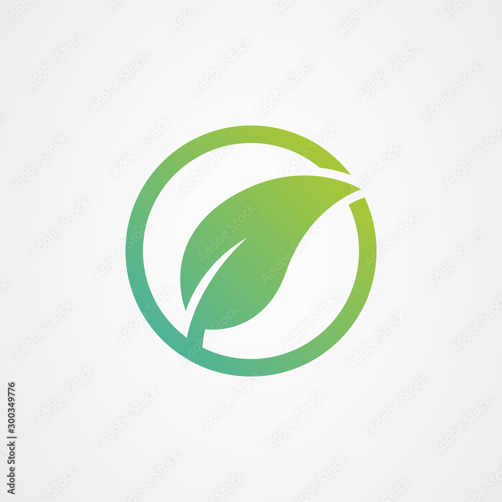 Circle or round with leaf element, arbor day. ecology concept Circle or round with leaf element, arbor day. ecology concept