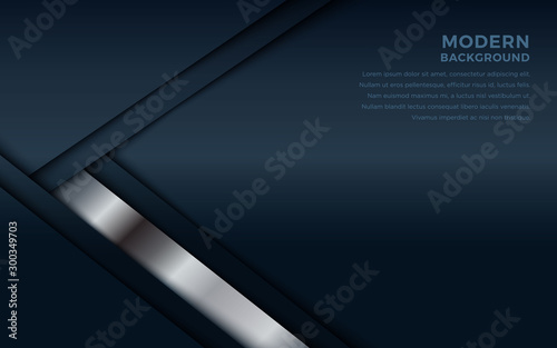Wallpaper Mural Abstract silver line shadow on black blank space design modern futuristic technology background vector illustration. Torontodigital.ca