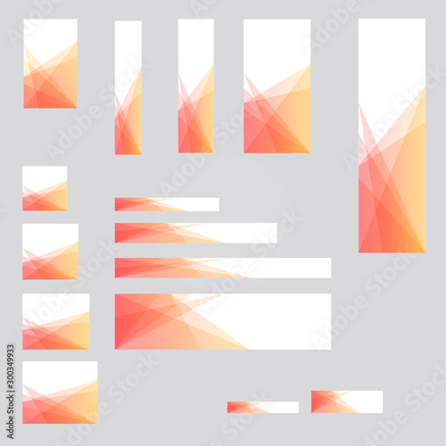 15 different sized banners background template design for desktop and mobile ads.