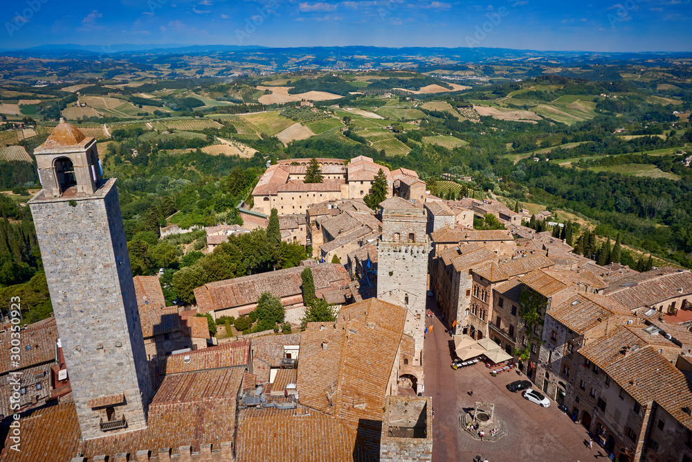 San gimignano view from the tower Tuscany Italy