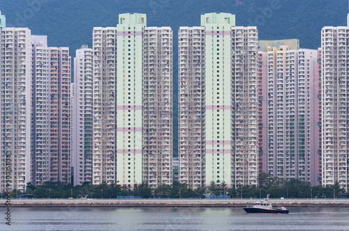 Photography High rise residential building in Hong Kong city