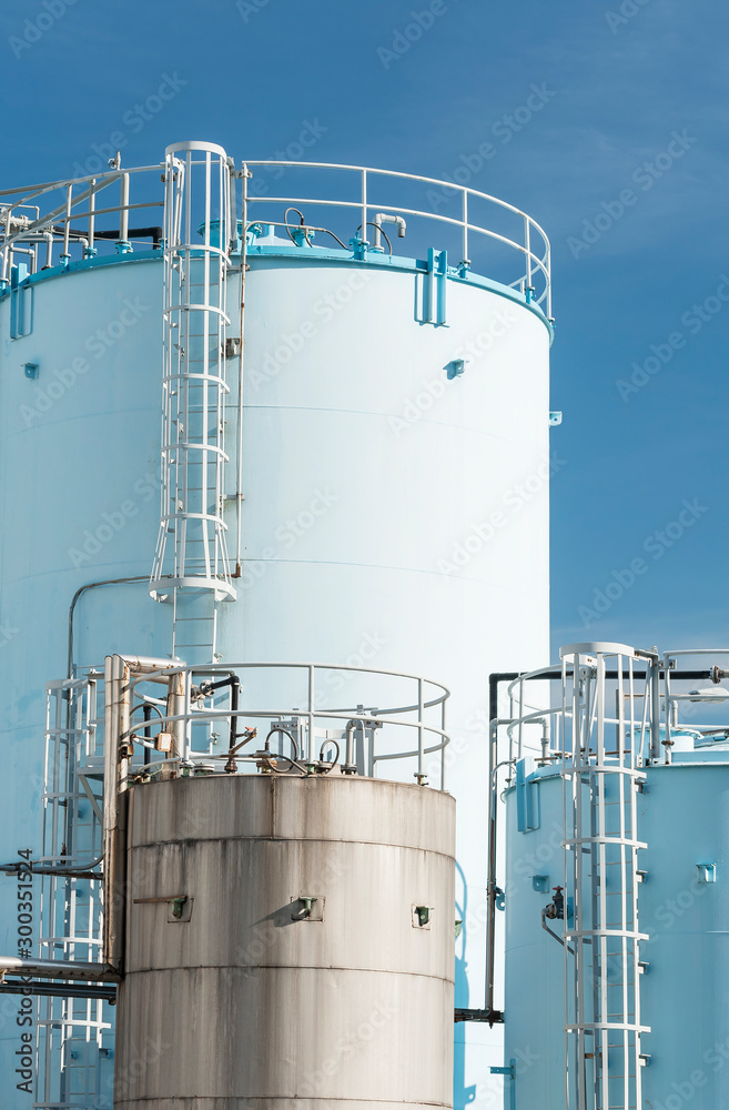 Oil storage tank in chemical factory