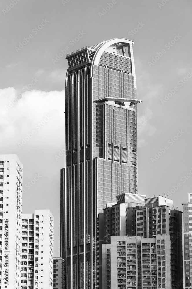 Naklejka premium High rise office building and residential building in Hong Kong city