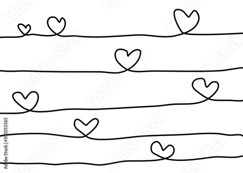 A doodle drawing heart shape isolate on white background.