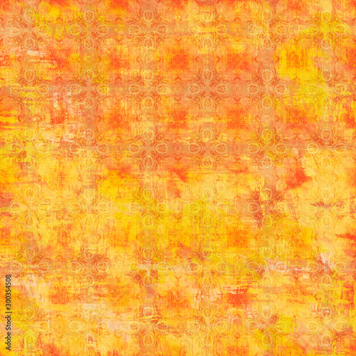 Yellow-orange shabby vintage patterned background
