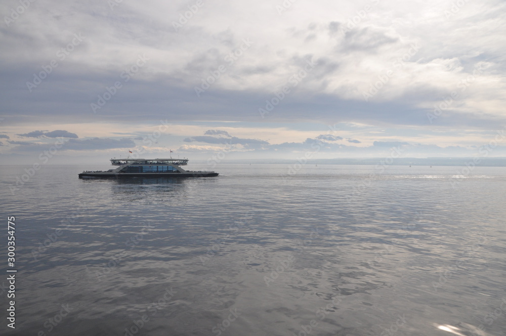 the car ferry between Meersburg and Konstanz, Lake Constance, Baden-Württemberg, Germany