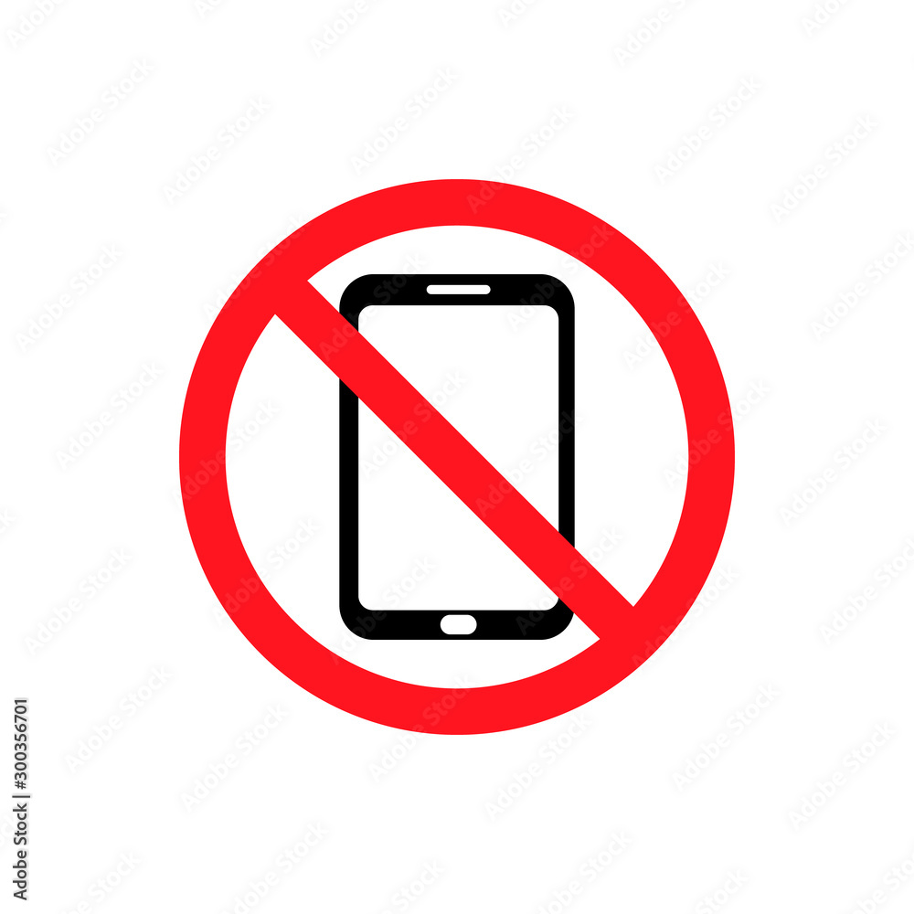 No phone vector icon isolated on white background. Vector illustration. No phone vector icon isolated on white background. Vector illustration.