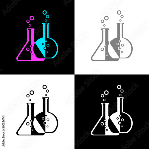 Laboratory glass icon set, vector illustration