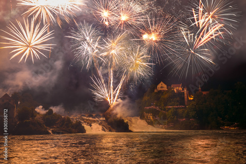 Rhine Falls Big Fireworks