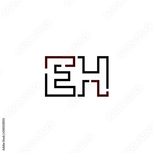 Letter EH logo icon design template elements