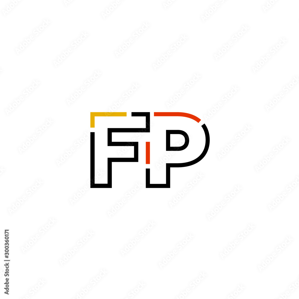 Letter FP logo icon design template elements