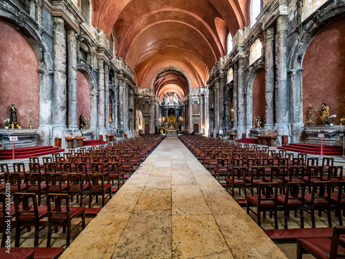 Canvas Print Church Igreja de São Domingos, interior view Lisbon, Portugal, Jul 2017