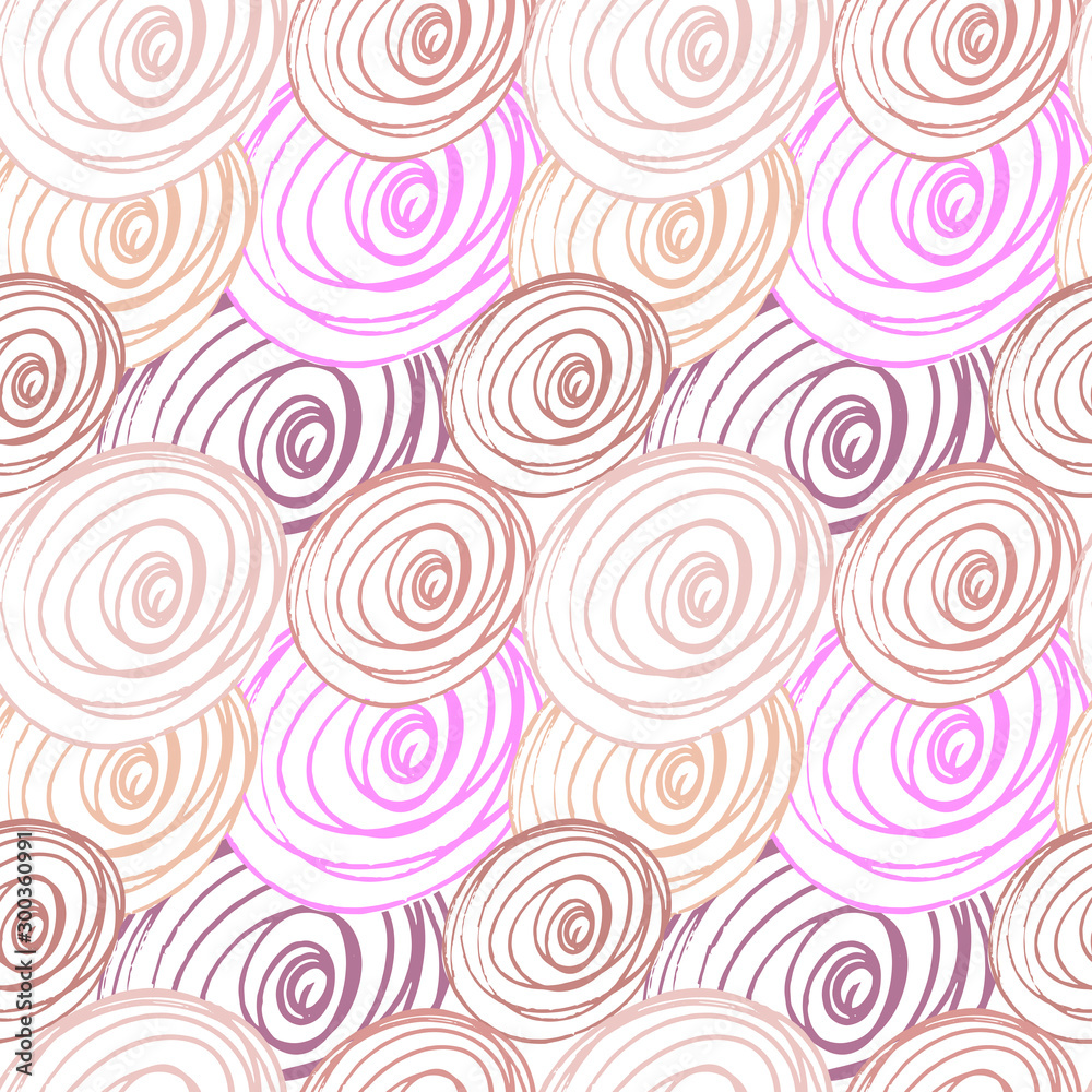 Pink vector seamless pattern. Hand painted lines, rounds and circles on white background. Pink vector seamless pattern. Hand painted lines, rounds and circles on white background.