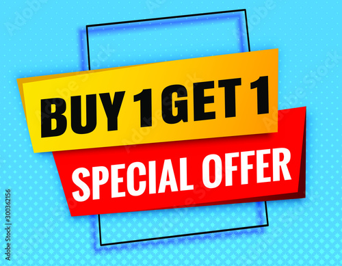 Buy 1 Get 1 free sale banner template modern