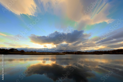 natural scenery of the princess lake of Ulan cloth in Inner Mongolia