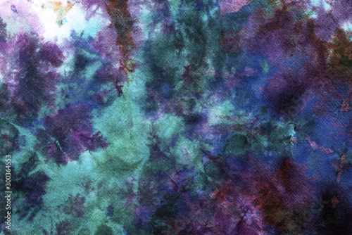 tie dye pattern hand dyed on cotton fabric abstract texture background. © p-fotography