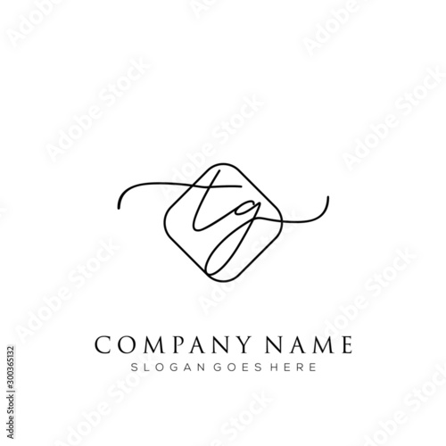TG initial logo signature vector Handwriting concept logo template