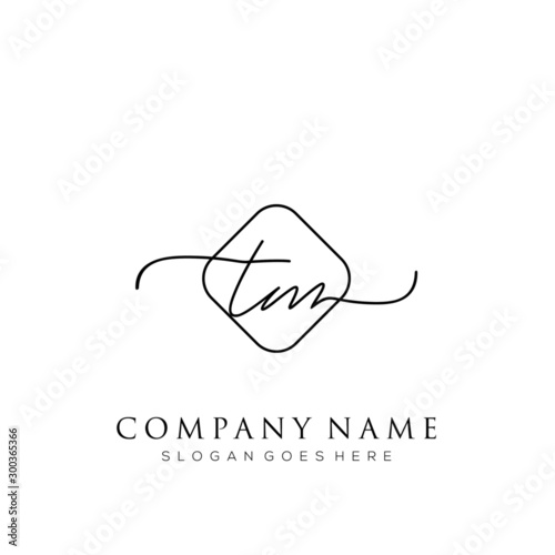 TM initial logo signature vector Handwriting concept logo template
