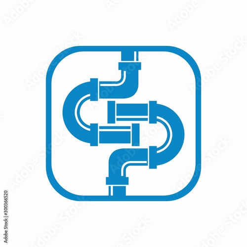 S, SP or PS plumbing pipe logo initial letter design template vector illustration