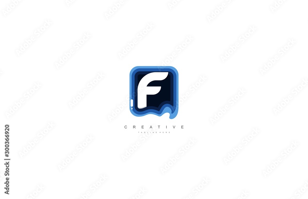 Initial Letter F Abstract Trendy Paper Art Style Logotype Initial Letter F Abstract Trendy Paper Art Style Logotype