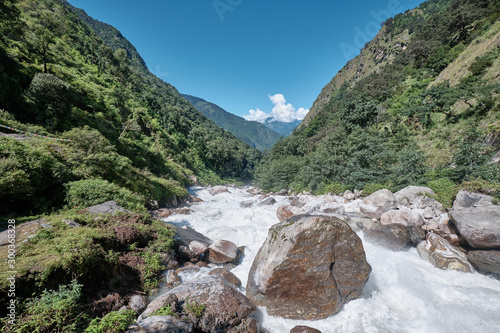Langtang Khola flowing down from Langtang Valley