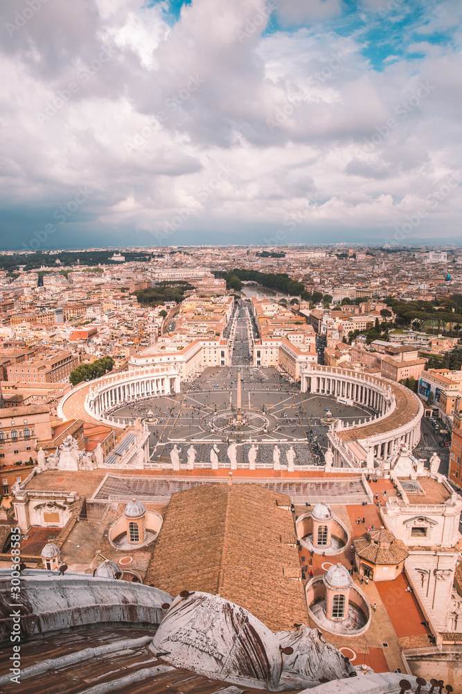 Vatican City seen from above – view from Saint Peter's Basilica