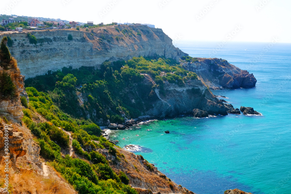 View of the coastline. Scenic seascape in Crimea.