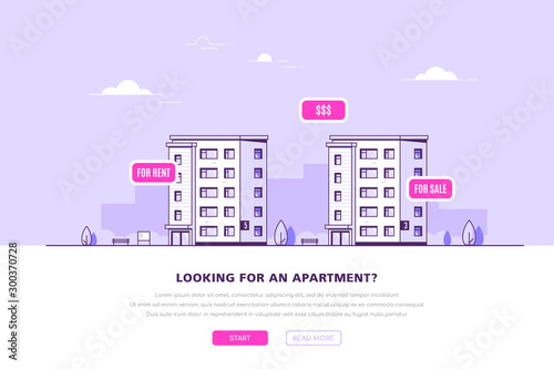 Real Estate Concept Banner. Stock Vector illustration
