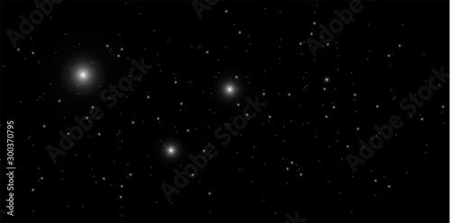 The dust is white sparks with special light. Vector sparkles on a black background. Christmas light effect. Sparkling magical dust particles