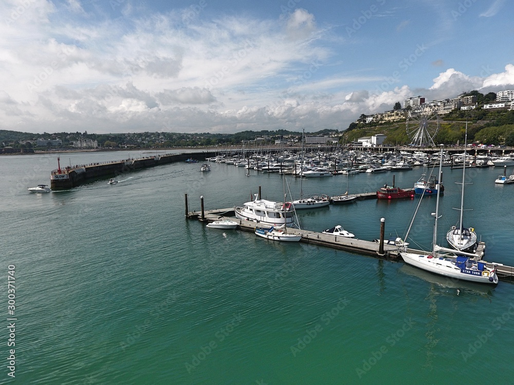 Beautiful views of Cornwall. Drone footage. England.